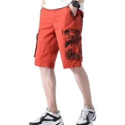 Men's Cargo Shorts Bermuda shorts with Side Pocket Multi Pocket Flap Pocket Solid Color Going out Streetwear Fashion Cargo Shorts ArmyGreen Blue