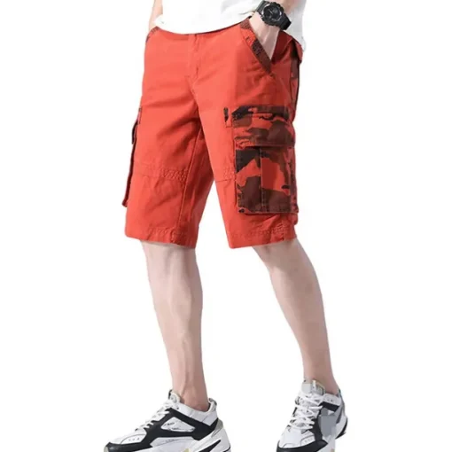 Men's Cargo Shorts Bermuda shorts with Side Pocket Multi Pocket Flap Pocket Solid Color Going out Streetwear Fashion Cargo Shorts ArmyGreen Blue