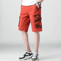 Men's Cargo Shorts Bermuda shorts with Side Pocket Multi Pocket Flap Pocket Solid Color Going out Streetwear Fashion Cargo Shorts ArmyGreen Blue