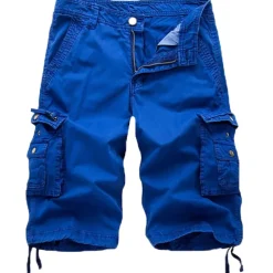 Men's Cargo Shorts Bermuda shorts Work Shorts Hiking Shorts Leg Drawstring Multi Pocket 6 Pocket Plain Knee Length Sports Outdoor Going out Streetwear Classic Black Red