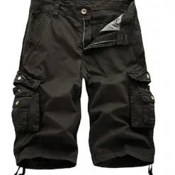 Men's Cargo Shorts Bermuda shorts Work Shorts Hiking Shorts Leg Drawstring Multi Pocket 6 Pocket Plain Knee Length Sports Outdoor Going out Streetwear Classic Black Red