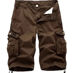 Men's Cargo Shorts Bermuda shorts Work Shorts Hiking Shorts Leg Drawstring Multi Pocket 6 Pocket Plain Knee Length Sports Outdoor Going out Streetwear Classic Black Red