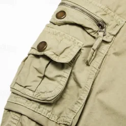 Men's Cargo Shorts Bermuda shorts Work Shorts Hiking Shorts Leg Drawstring Multi Pocket 6 Pocket Plain Knee Length Sports Outdoor Going out Streetwear Classic Black Red