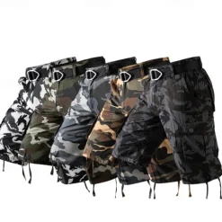 Men's Cargo Shorts Camo Shorts Shorts Summer Shorts Zipper Multiple Pockets Flap Pocket Camouflage Camo / Camouflage Comfort Wearable Short Outdoor Vacation Sport Casual Black Army Green