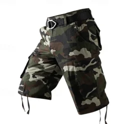 Men's Cargo Shorts Camo Shorts Shorts Summer Shorts Zipper Multiple Pockets Flap Pocket Camouflage Camo / Camouflage Comfort Wearable Short Outdoor Vacation Sport Casual Black Army Green