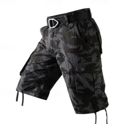 Men's Cargo Shorts Camo Shorts Shorts Summer Shorts Zipper Multiple Pockets Flap Pocket Camouflage Camo / Camouflage Comfort Wearable Short Outdoor Vacation Sport Casual Black Army Green