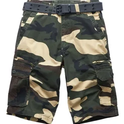 Men's Cargo Shorts Camo Shorts Shorts Zipper Multi Pocket Camouflage Comfort Wearable Knee Length Casual Daily Holiday Sports Fashion White Army Green