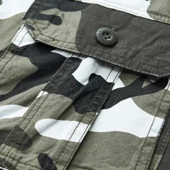 Men's Cargo Shorts Camo Shorts Shorts Zipper Multi Pocket Camouflage Comfort Wearable Knee Length Casual Daily Holiday Sports Fashion White Army Green