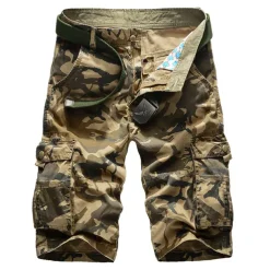 Men's Cargo Shorts Camo Shorts Shorts Hiking Shorts Zipper Multi Pocket Camouflage Daily Holiday Streetwear Stylish ArmyGreen Khaki Inelastic