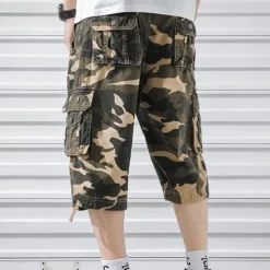 Men's Cargo Shorts Camo Shorts Shorts Summer Shorts Multi Pocket Flap Pocket Camo Camouflage Comfort Wearable Knee Length Outdoor Sport Daily Fashion Casual Camouflage Red Camouflage - Army Green