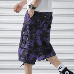 Men's Cargo Shorts Camo Shorts Shorts Summer Shorts Multi Pocket Flap Pocket Camo Camouflage Comfort Wearable Knee Length Outdoor Sport Daily Fashion Casual Camouflage Red Camouflage - Army Green