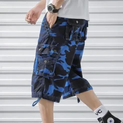 Men's Cargo Shorts Camo Shorts Shorts Summer Shorts Multi Pocket Flap Pocket Camo Camouflage Comfort Wearable Knee Length Outdoor Sport Daily Fashion Casual Camouflage Red Camouflage - Army Green