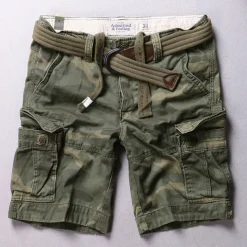 Men's Cargo Shorts Camo Shorts Casual Shorts Pocket Plain Camouflage Comfort Breathable Outdoor Daily Going out Fashion Casual Dark Brown Dark Khaki