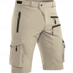 Men's Cargo Shorts Camping Shorts Shorts Hiking Shorts Elastic Waist Multi Pocket Plain Waterproof Quick Dry Knee Length Sports Outdoor Daily Camping & Hiking Classic Style Athleisure Black Blue