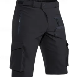 Men's Cargo Shorts Camping Shorts Shorts Hiking Shorts Elastic Waist Multi Pocket Plain Waterproof Quick Dry Knee Length Sports Outdoor Daily Camping & Hiking Classic Style Athleisure Black Blue