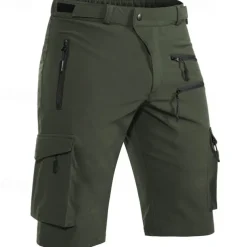 Men's Cargo Shorts Camping Shorts Shorts Hiking Shorts Elastic Waist Multi Pocket Plain Waterproof Quick Dry Knee Length Sports Outdoor Daily Camping & Hiking Classic Style Athleisure Black Blue