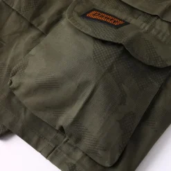 Men's Cargo Shorts Camping Shorts Camo Shorts Hiking Shorts Elastic Waist Straight Leg 6 Pocket Plain Camouflage Moisture Wicking Wearable Knee Length Outdoor Casual Daily Fashion Streetwear Black