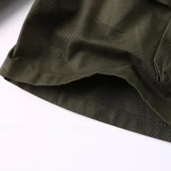 Men's Cargo Shorts Camping Shorts Camo Shorts Hiking Shorts Elastic Waist Straight Leg 6 Pocket Plain Camouflage Moisture Wicking Wearable Knee Length Outdoor Casual Daily Fashion Streetwear Black