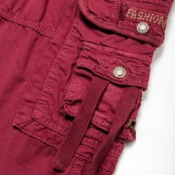 Men's Cargo Shorts Capri Pants Shorts Hiking Shorts Leg Drawstring 6 Pocket Plain Comfort Outdoor Casual Daily Vacation Fashion Wine Army Green