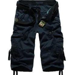 Men's Cargo Shorts Capri shorts Capri Pants Hiking Shorts Pocket Plain Comfort Breathable Calf-Length Work Casual Daily Fashion Streetwear Red Navy Blue