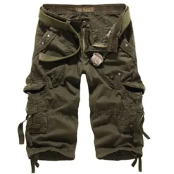 Men's Cargo Shorts Capri shorts Capri Pants Hiking Shorts Pocket Plain Comfort Breathable Calf-Length Work Casual Daily Fashion Streetwear Red Navy Blue