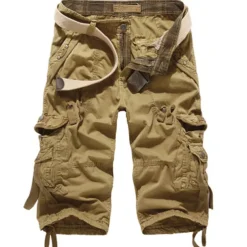 Men's Cargo Shorts Capri shorts Capri Pants Hiking Shorts Pocket Plain Comfort Breathable Calf-Length Work Casual Daily Fashion Streetwear Red Navy Blue