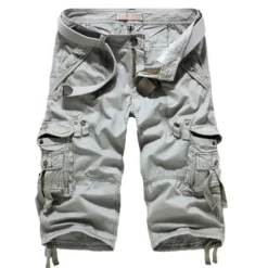 Men's Cargo Shorts Capri shorts Capri Pants Hiking Shorts Pocket Plain Comfort Breathable Calf-Length Work Casual Daily Fashion Streetwear Red Navy Blue