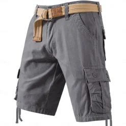 Men's Cargo Shorts Hiking Shorts Summer Outdoor Regular Fit Ripstop Breathable Quick Dry Wearable Shorts Bottoms Multi Pocket ArmyGreen Black Fishing Climbing Beach S M L XL XXL