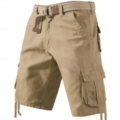 Men's Cargo Shorts Hiking Shorts Summer Outdoor Regular Fit Ripstop Breathable Quick Dry Wearable Shorts Bottoms Multi Pocket ArmyGreen Black Fishing Climbing Beach S M L XL XXL