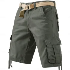 Men's Cargo Shorts Hiking Shorts Summer Outdoor Regular Fit Ripstop Breathable Quick Dry Wearable Shorts Bottoms Multi Pocket ArmyGreen Black Fishing Climbing Beach S M L XL XXL
