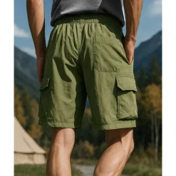 Men's Cargo Shorts Hiking Shorts sport shorts Outdoor Regular Fit Waterproof Windproof Breathable Quick Dry Shorts Drawstring Elastic Waist Black Army Green Tennis Golf Running M L XL XXL XXXL
