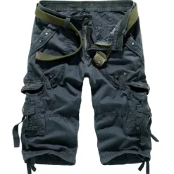 Men's Cargo Shorts Hiking Shorts Multi Pocket Plain Calf-Length Daily Basic Slim Wine Red Black