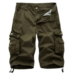 Men's Cargo Shorts Hiking Shorts Zipper Pocket Classic Plain Cycling Outdoor Knee Length Casual Stylish Wine Red White gray Inelastic