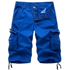 Men's Cargo Shorts Hiking Shorts Zipper Pocket Classic Plain Cycling Outdoor Knee Length Casual Stylish Wine Red White gray Inelastic