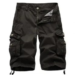 Men's Cargo Shorts Hiking Shorts Zipper Pocket Classic Plain Cycling Outdoor Knee Length Casual Stylish Wine Red White gray Inelastic