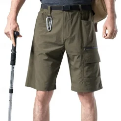 Men's Cargo Shorts Hiking Shorts Military Outdoor Regular Fit Waterproof Breathable Quick Dry Shorts Black Green Hunting Climbing Camping / Hiking / Caving S M L XL XXL