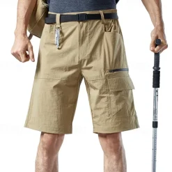 Men's Cargo Shorts Hiking Shorts Military Outdoor Regular Fit Waterproof Breathable Quick Dry Shorts Black Green Hunting Climbing Camping / Hiking / Caving S M L XL XXL