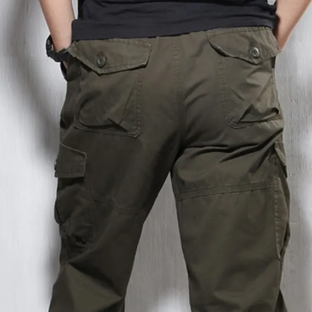 Men's Cargo Shorts Hiking Shorts Multi Pocket Plain Comfort Outdoor Calf-Length Cotton Cargo Shorts ArmyGreen Black Micro-elastic