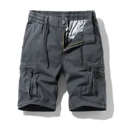 Men's Cargo Shorts Hiking Shorts Elastic Waist Multi Pocket Multiple Pockets Plain Comfort Breathable Knee Length Casual Daily Fashion Streetwear ArmyGreen Black