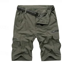 Men's Cargo Shorts Hiking Shorts Military Outdoor Regular Fit Waterproof Breathable Quick Dry Shorts Zipper Pocket Black Army Green Hunting Climbing Camping / Hiking / Caving M L XL XXL XXXL