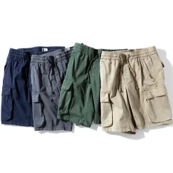 Men's Cargo Shorts Hiking Shorts Military Summer Outdoor Regular Fit 10“ Ripstop Breathable Quick Dry Multi Pockets Shorts Drawstring Elastic Waist Dark Grey Army Green Cotton Fishing Climbing