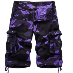 Men's Cargo Shorts Hiking Shorts Leg Drawstring Multi Pocket Multiple Pockets Camouflage Breathable Outdoor Knee Length Casual Daily Streetwear Stylish Black Green Camouflage Blue Micro-elastic
