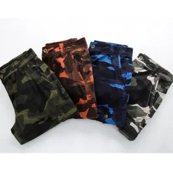 Men's Cargo Shorts Hiking Shorts Leg Drawstring Multi Pocket Multiple Pockets Camouflage Breathable Outdoor Knee Length Casual Daily Streetwear Stylish Black Green Camouflage Blue Micro-elastic