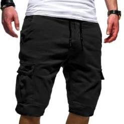 Men's Cargo Shorts Multi Pocket Map Outdoor Sports Knee Length Holiday Going out Weekend Shorts Slim Lake blue Navy Inelastic