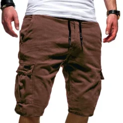 Men's Cargo Shorts Multi Pocket Map Outdoor Sports Knee Length Holiday Going out Weekend Shorts Slim Lake blue Navy Inelastic