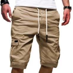 Men's Cargo Shorts Multi Pocket Map Outdoor Sports Knee Length Holiday Going out Weekend Shorts Slim Lake blue Navy Inelastic