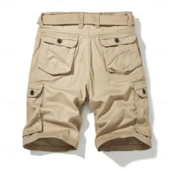 Men's Cargo Shorts Multiple Pockets Old Man Letter Printed Outdoor Short Sports Classic Micro-elastic Shorts