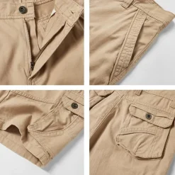 Men's Cargo Shorts Multiple Pockets Old Man Letter Printed Outdoor Short Sports Classic Micro-elastic Shorts