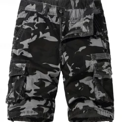 Men's Cargo Shorts Shorts Summer Shorts Multi Pocket Flap Pocket Camo Comfort Wearable Knee Length Outdoor Sport Daily Fashion Casual Camouflage - Army Green Light Grey
