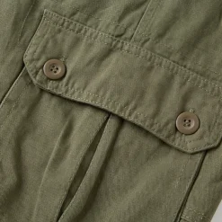 Men's Cargo Shorts Shorts Summer Shorts Buttons Multi Pocket Plain Comfort Wearable Knee Length Outdoor Sport Daily Fashion Casual Black Khaki